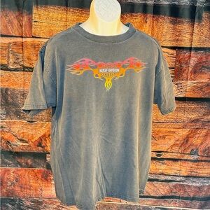 Harley-Davidson Charcoal Tee with Fiery Graphic